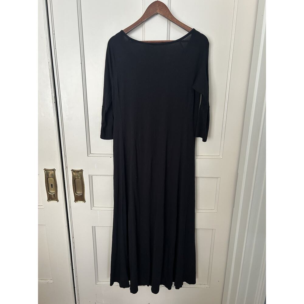 Soft Surroundings Modest Maxi Dress Womens Size Medium Black Minimalist Neutral - Picture 2 of 8